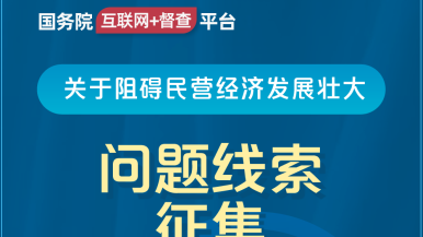 操鸡网站在线观看国务院“互联网+督查”平台公开征集阻碍民营经济发展壮大问题线索